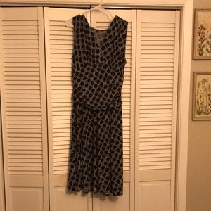 Black and white mid calf dress